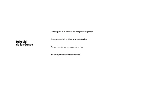 Le mémoire en DSAA · 3