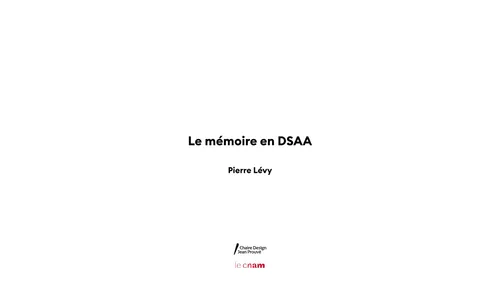 Le mémoire en DSAA · 1