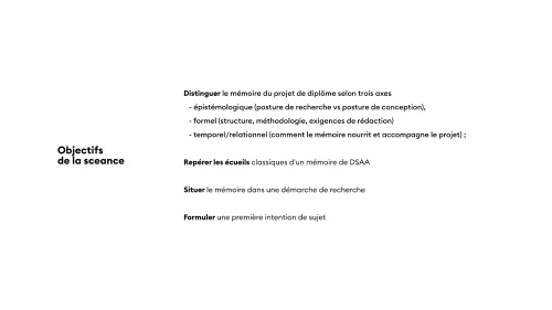 Le mémoire en DSAA · 2